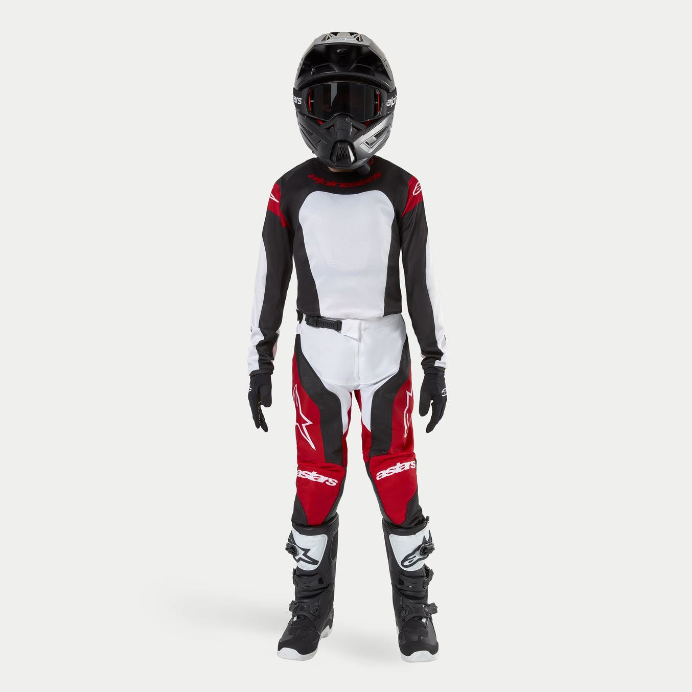 Alpinestars 2024 Racer Ocuri Youth Motocross Combo Kit Mars Red White Black